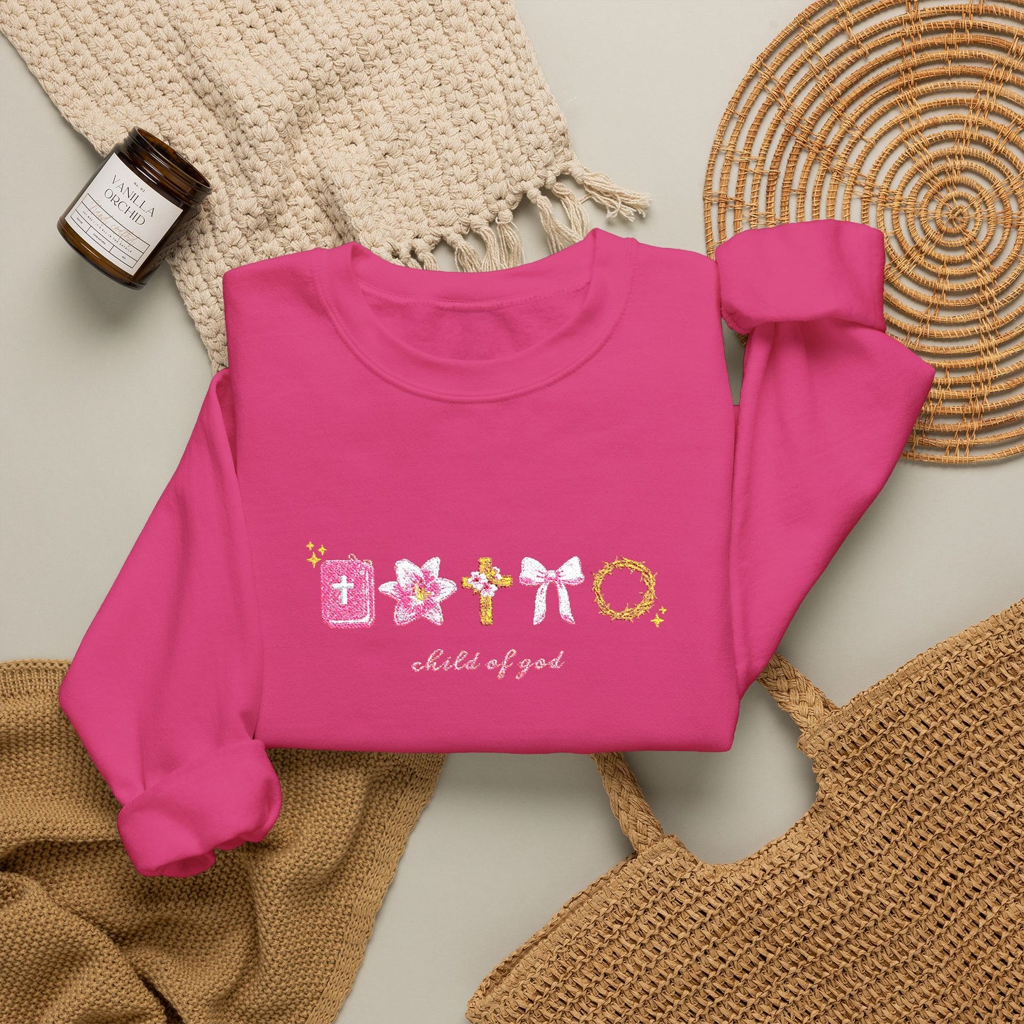 Child Of God Embroidery Crewneck Sweatshirt