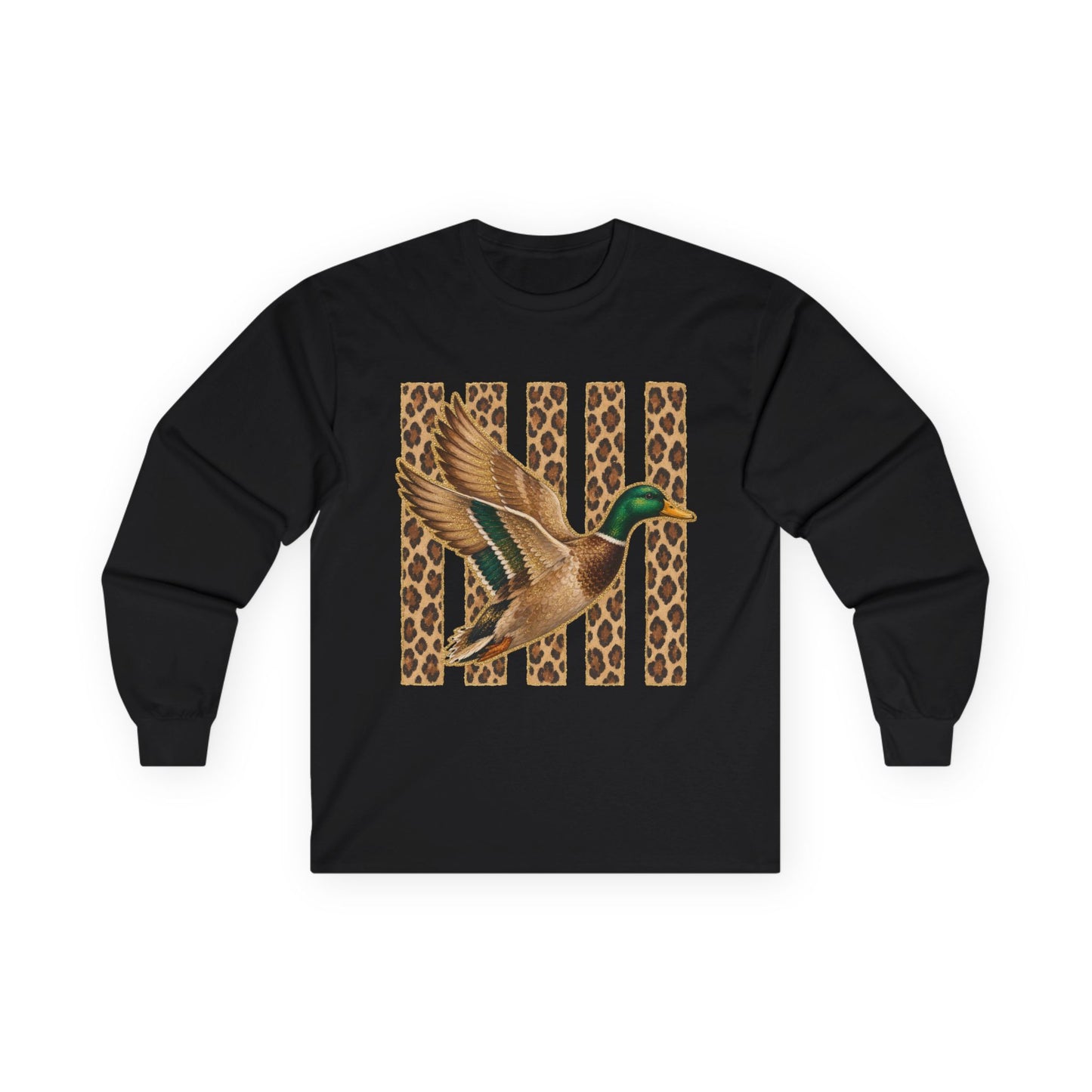 Mallard Duck Leopard Stripe Long Sleeve Tee
